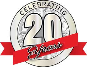 Image stating 20th anniversary of Fearing's Audio Video Security in Madison WI