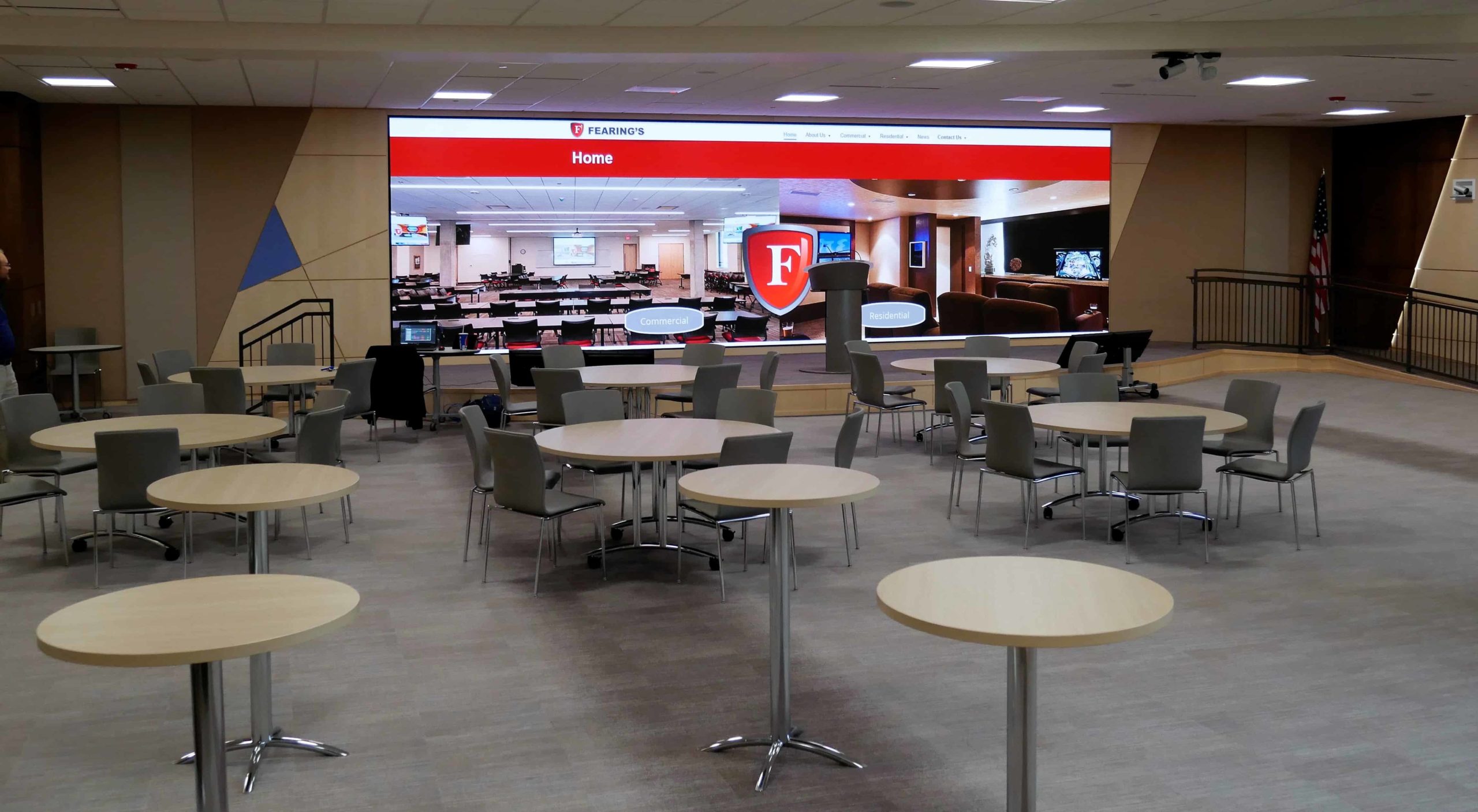 Photo of video wall solution designed and installed by Fearing's Audio Video Security of Madison Wisconsin